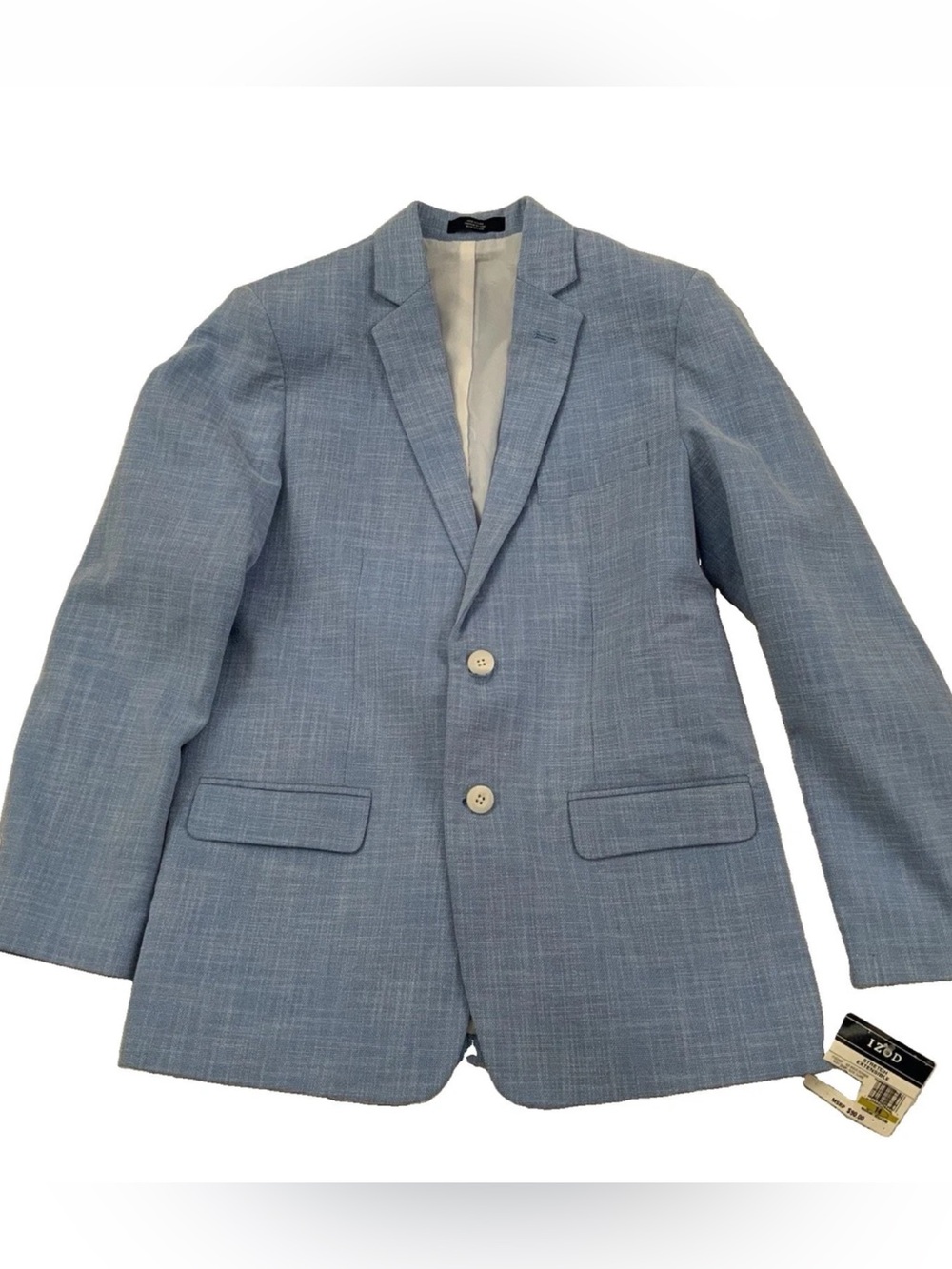 Izod Boys Blazer Light Blue Sz 14 Classic Preppy Lined Wedding Church School New
